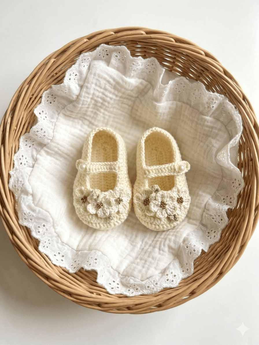 Off white Golden Baby Booties