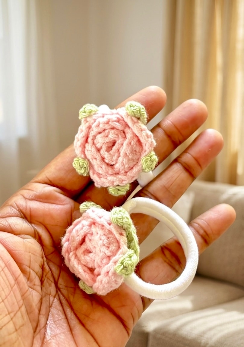 Rose hair tie pink