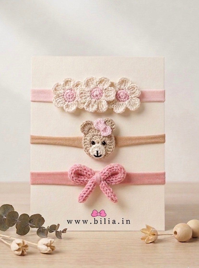 teddy flower headbad set