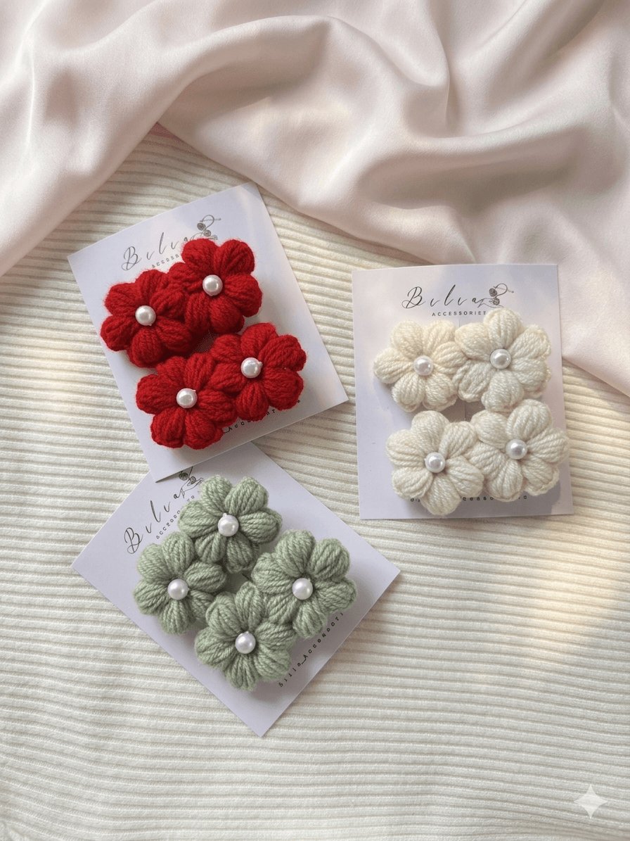     Royal Pearl Petal Hair Clips