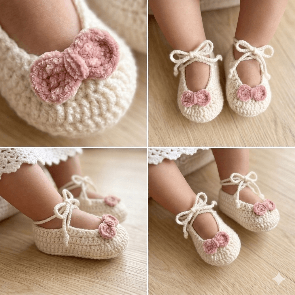 pink bow booties