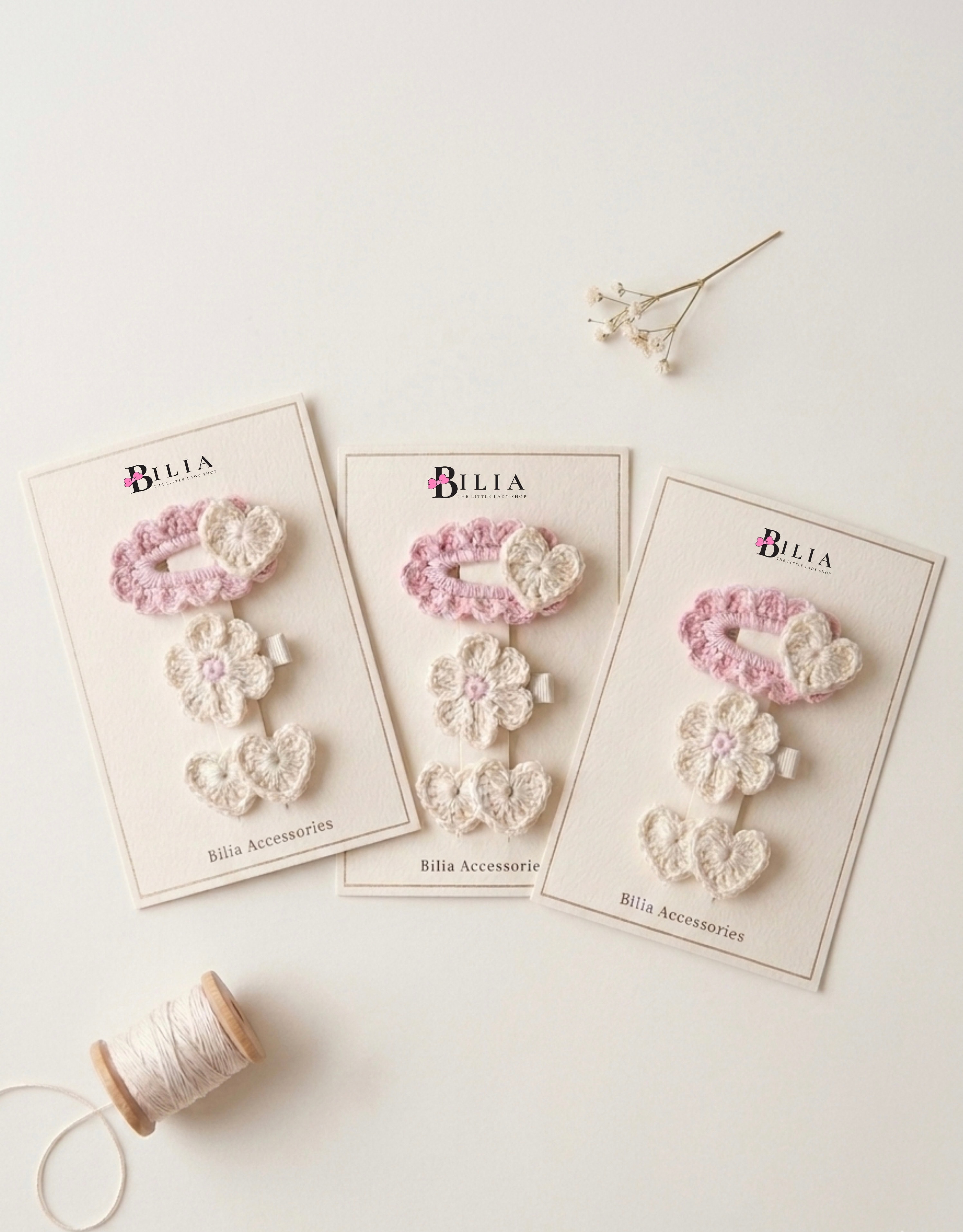     Cotton Candy Blossom Clip Set