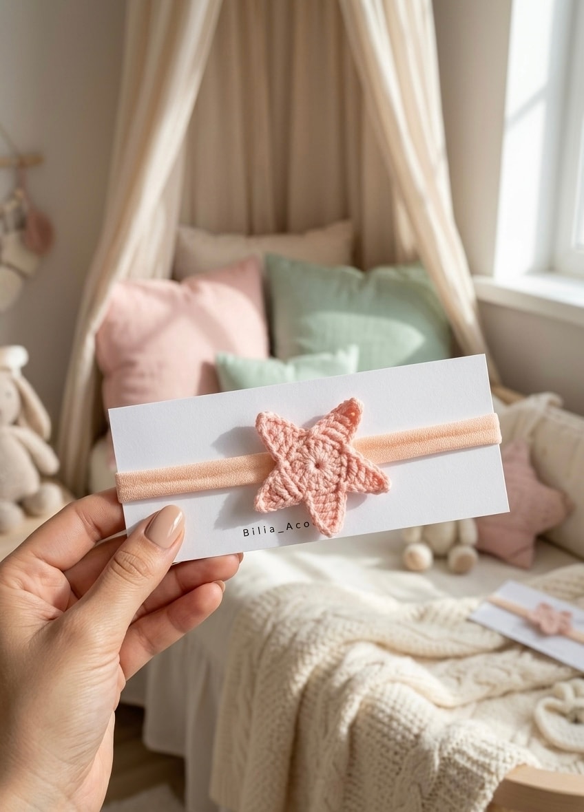 Peach star headband