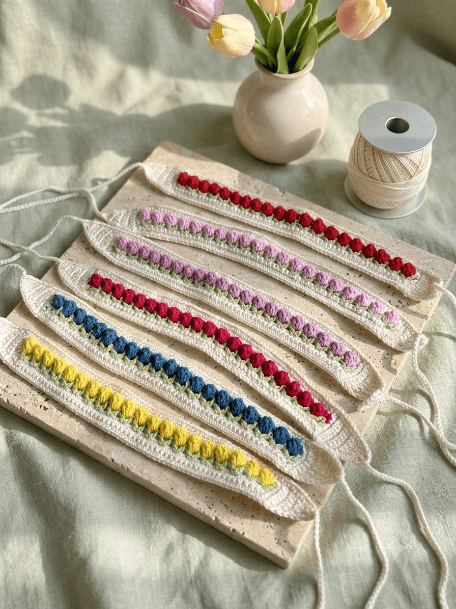 Crochet tulip headband 